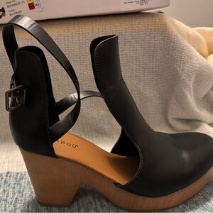 Brand new Black Chunky Heel Women's Bamboo Brand